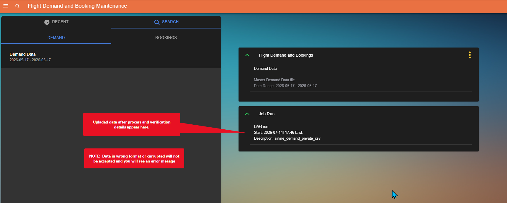 Confirm data upload