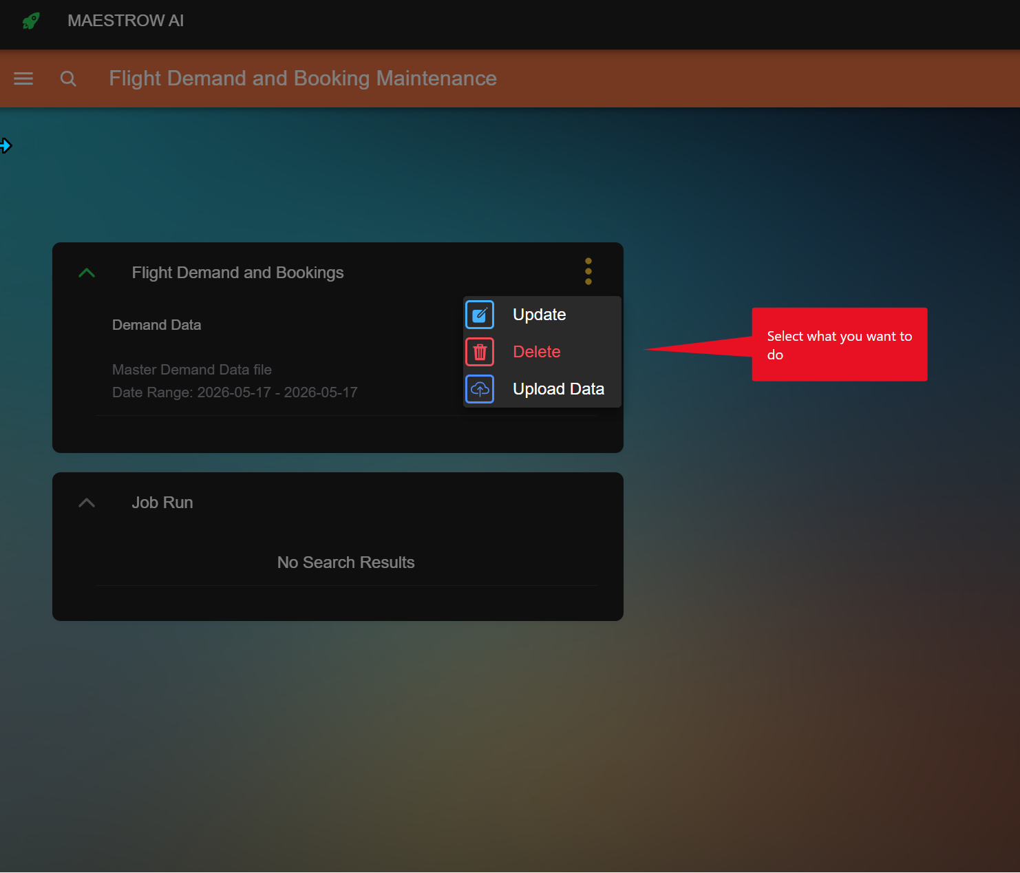Folder options panel